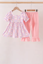 Purple Ghost Smocked Ruffle Pants Set