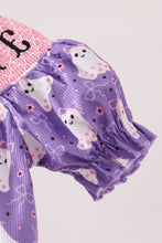 Purple Spooky cute Smocked Bubble - ARIA KIDS
