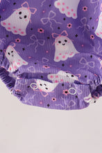 Purple Spooky cute Smocked Bubble