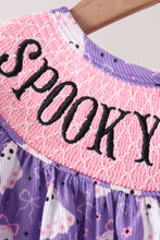 Purple Spooky cute Smocked Ruffle Shorts Set