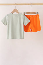 Green Pumpkin Smocked Shorts Set - ARIA KIDS