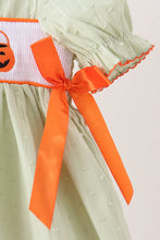 Green Pumpkin Smocked Dress - ARIA KIDS