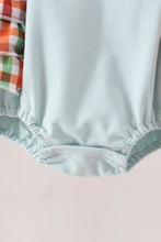 Blue Puppy Pumpkin Embroidery Ruffle Bubble