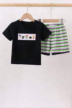 Black witch embroidery stripe shorts set - ARIA KIDS