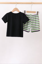 Black witch embroidery stripe shorts set - ARIA KIDS