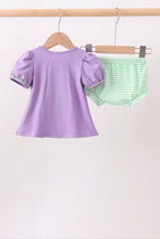 Purple witch applique stripe bloomer set - ARIA KIDS