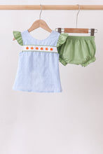 Blue Pumpkin Embroidery jacquard Ruffle Bloomer Set