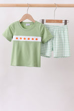 Green Pumpkin Embroidery Shorts Set
