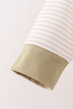 Khaki Pumpkin Embroidery Stripe Top - ARIA KIDS