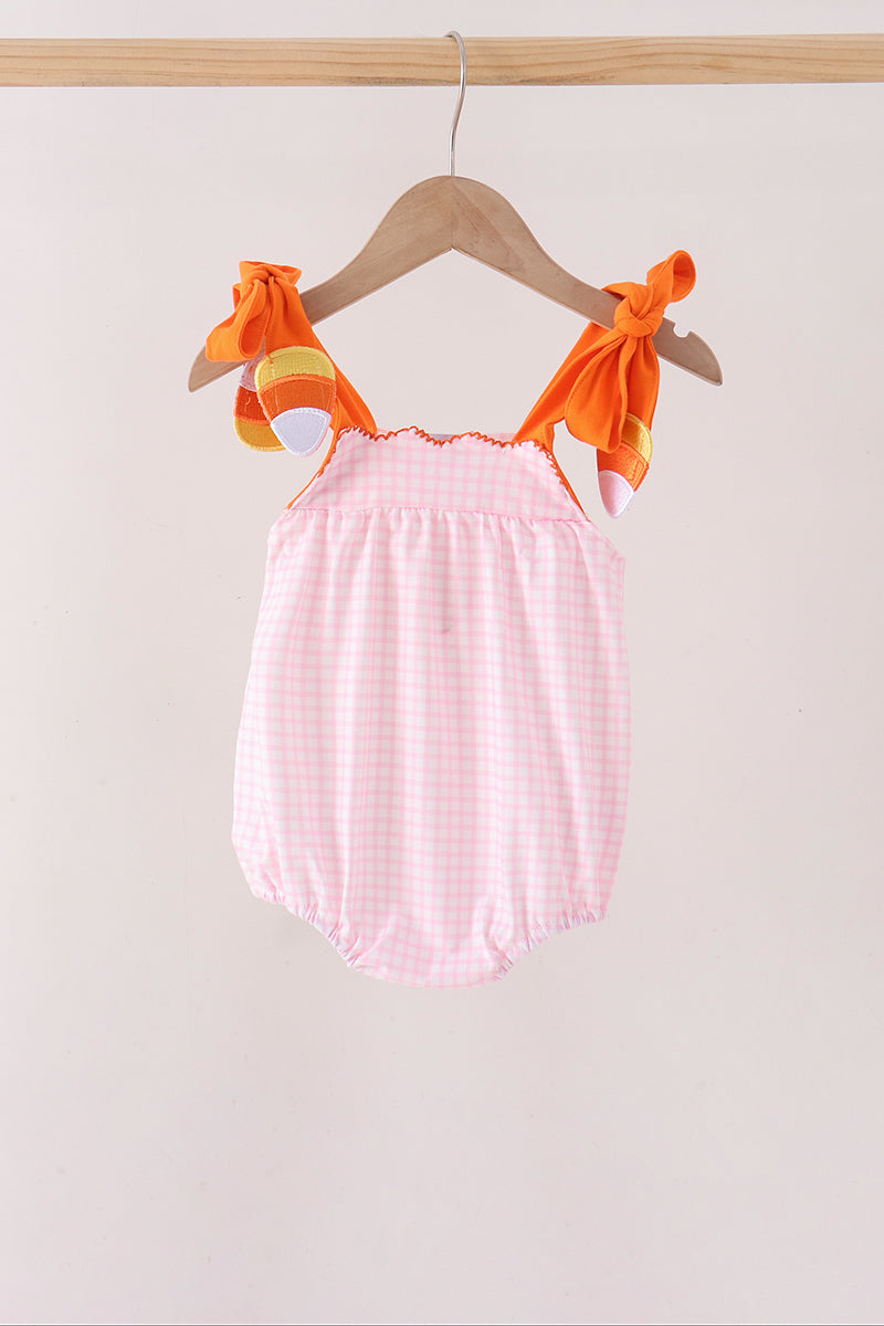 Pink Gingham Candy Corn Bubble - ARIA KIDS
