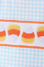 Blue Gingham Candy Corn Embroidery Shorts Set - ARIA KIDS