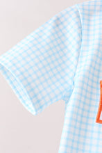 Blue Gingham Candy Corn Embroidery Shorts Set - ARIA KIDS