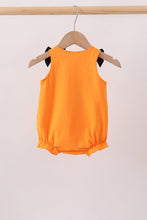 Orange Jack-O-Lantern  Applique Bow Bubble