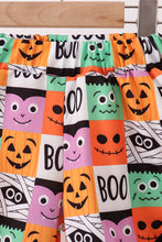 Orange Jack-O-Lantern  Applique Ruffle Shorts Set