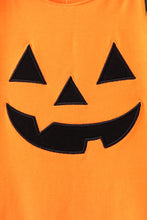 Orange Jack-O-Lantern  Applique Ruffle Dress
