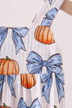 Blue Pumpkin Bow Bamboo Bubble