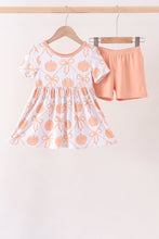 Coral Pumpkin Bow Bamboo Set - ARIA KIDS