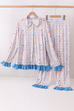 Blue Chicken Bow Bamboo Mom Pajama Pants Set
