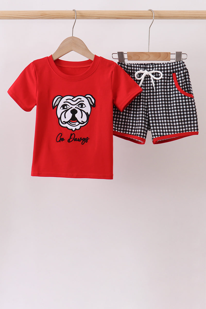 Red Georgia Applique Shorts Set - ARIA KIDS
