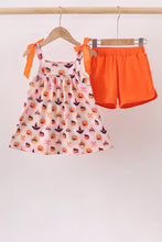Pumpkin spider bow shorts set - ARIA KIDS