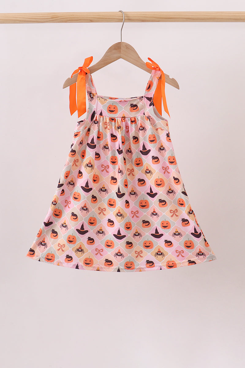 Pumpkin spider bow Dress - ARIA KIDS