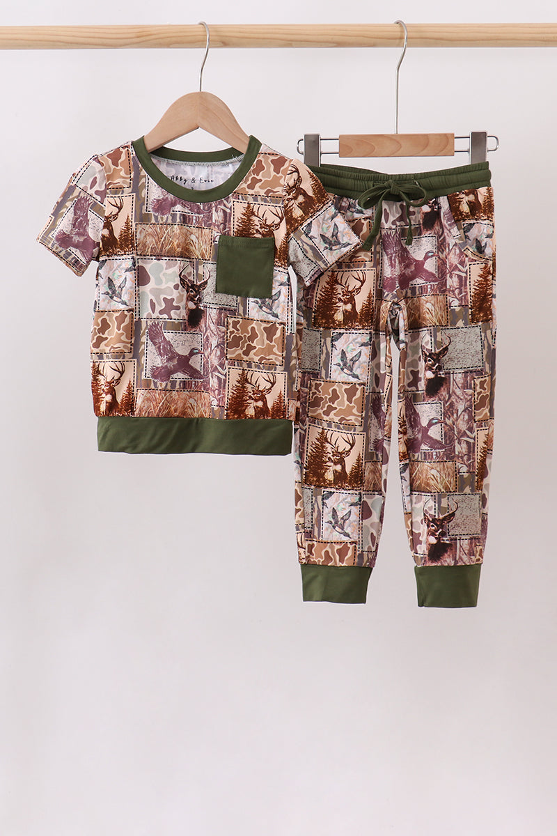 Forest Hunting Bamboo Pocket Pajama set - ARIA KIDS