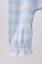 Blue Farm Embroidery Gingham Romper