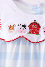 Blue Farm Embroidery Gingham Bloomer Set - ARIA KIDS