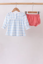 Blue Farm Embroidery Gingham Bloomer Set - ARIA KIDS