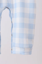 Blue Farm Embroidery Gingham Romper
