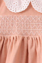 Coral Corduroy Smocked Ruffle Pants Set