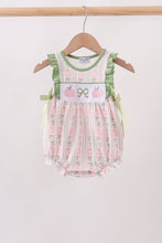 Sage Pumpkin Bow Embroidery Ruffle Bubble - ARIA KIDS