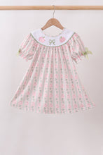 Sage Pumpkin Bow Embroidery Dress