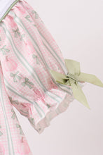 Sage Pumpkin Bow Embroidery Dress