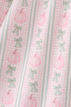 Sage Pumpkin Bow Embroidery Dress