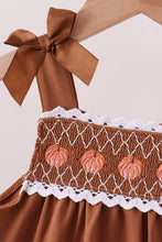 Brown Pumpkin Smocked Lace Shorts Set - ARIA KIDS