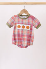 Camel Pumpkin Embroidery Plaid Bubble - ARIA KIDS