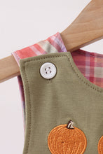 Camel Pumpkin Embroidery Plaid Jon Jon - ARIA KIDS
