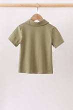Camel Pumpkin Embroidery Button Down Shirt - ARIA KIDS