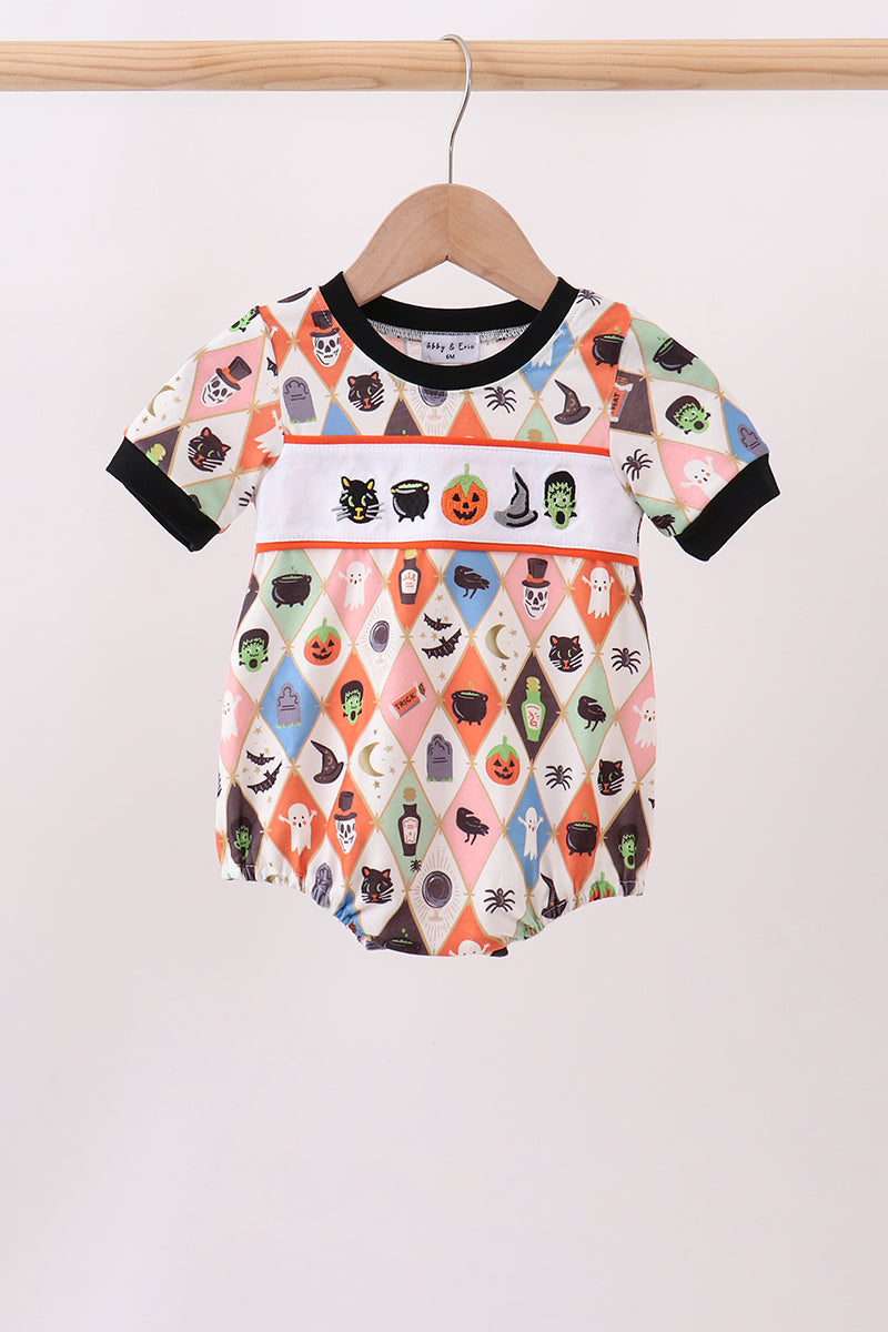 Black Pumpkin cat Embroidery Bubble - ARIA KIDS