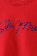 Red Mississippi Ole Miss Embroidery top
