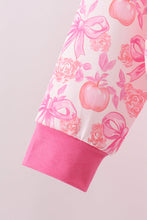 Pink Pumpkin Bow Lace Skorts Set