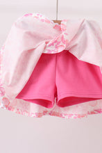 Pink Pumpkin Bow Lace Skorts Set