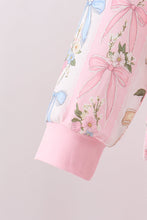 Pink Bow Floral Lace Skorts Set