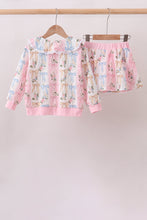 Pink Bow Floral Lace Skorts Set