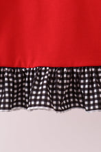 Red Georgia Embroidery Ruffle Dress