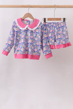 Purple Floral Ruffle Shorts Set - ARIA KIDS