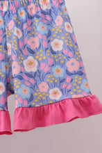 Purple Floral Ruffle Shorts Set - ARIA KIDS