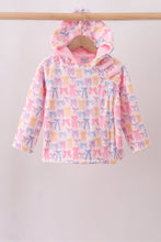 Pink Bow Fleece Hoodie Jacket