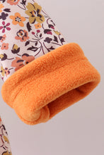 Floral Fleece Hoodie Jacket